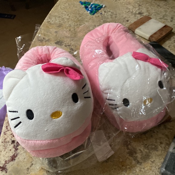 Hello kitty house slippers not for outdoors.. really cute but runs small - Picture 3 of 3